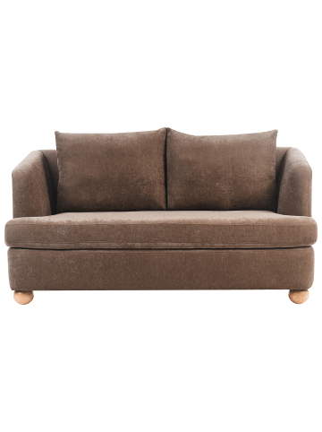 Beliani 2-Sitzer Sofa RATTVIK in Braun - (W) 162 x (H) 86 x (L) 82 cm