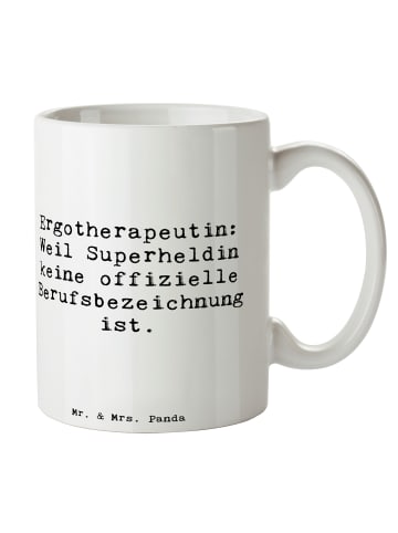 Mr. & Mrs. Panda Keramtiktasse Spruch Ergotherapeutin Superheldi... in Weiß