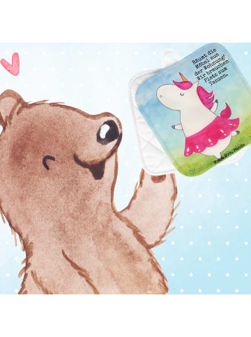 Mr. & Mrs. Panda Topflappen Einhorn Ballerina Design mit Spruch in Weiß