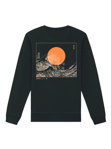 F4NT4STIC Unisex Sweatshirt Kanagawa Welle Japan in schwarz