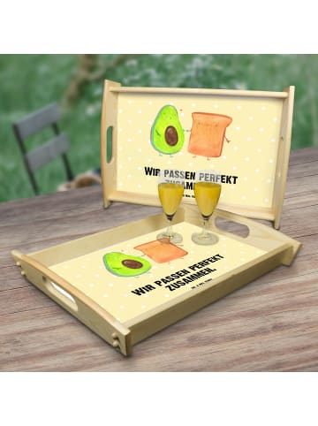 Mr. & Mrs. Panda Servierplatte Avocado Toast mit Spruch in Gelb Pastell