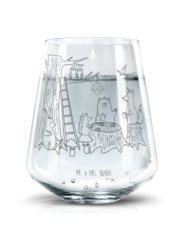 Mr. & Mrs. Panda Trinkglas Waldtiere Picknick ohne Spruch in Transparent