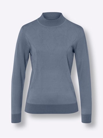 Sieh an! Stehkragen-Pullover in taubenblau