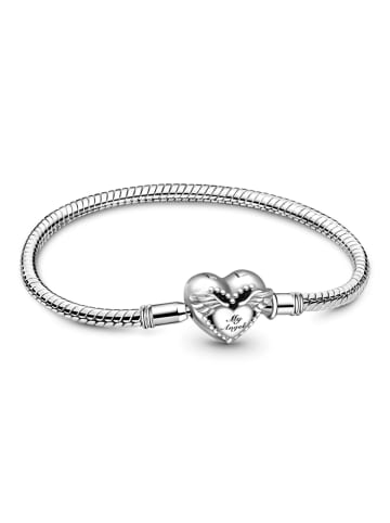 GNOCE Platinbeschichtete Silberlegierung Herz Armband 19 cm