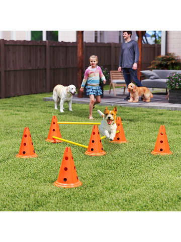 Pawhut Hunde 6-teiliges Agility Orange Kunststoff