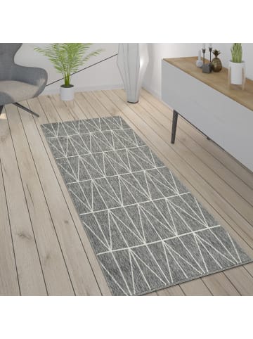 KADIMA DESIGN Outdoor Teppich Geometrisch Balkon, Terrasse schmutzabweisend in Grau