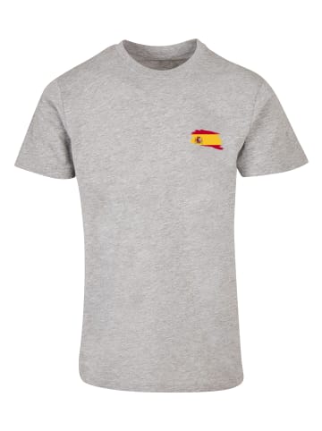F4NT4STIC T-Shirt Spanien Flagge Spain in grau meliert