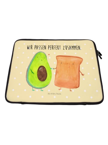 Mr. & Mrs. Panda Hülle Laptop Avocado Toast mit Spruch in Gelb Pastell