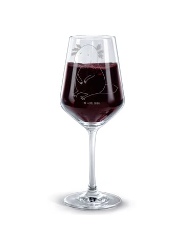 Mr. & Mrs. Panda Weinglas Axolotl Niedlich ohne Spruch in Transparent