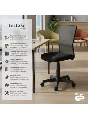 tectake Bürostuhl Patrick stufenlos höhenverstellbar, schwarz