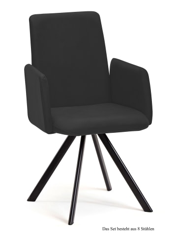 58 aufm Kessel ARMLEHNSTUHL (8er-Set) Daune 52x92x60 Schwarz/Anthrazit