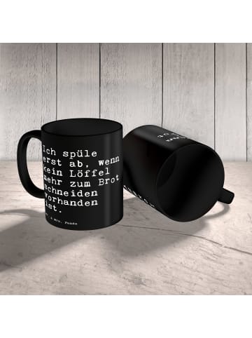 Mr. & Mrs. Panda Keramiktasse Ich spüle erst ab,... mit Spruch in Schwarz