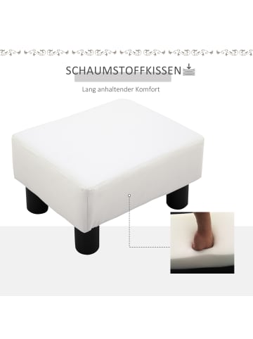 HOMCOM Fußhocker-L40 x B30 x H24 cm-Weiß