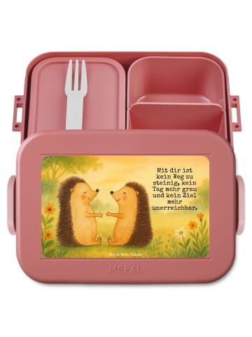 Mr. & Mrs. Panda Lunchbox Igel Liebe Design mit Spruch in Rot Pastell