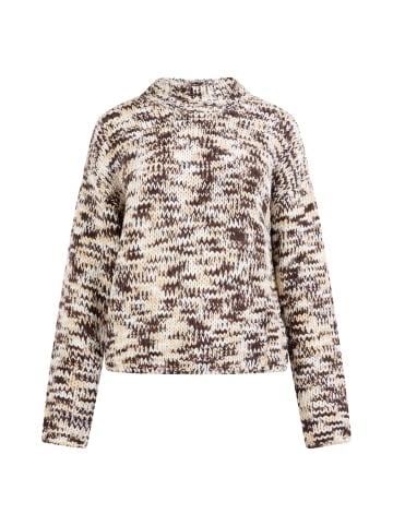 myMo Damen Strickpullover in Braun Mehrfarbig