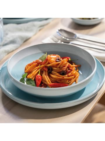 like. by Villeroy & Boch 12er Set Tafelservice Perlemor Aqua in blau