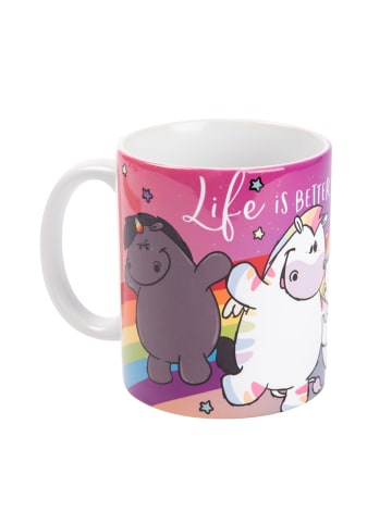 United Labels Pummel und Friends Tasse Pummeleinhorn - Life is better 320 ml in Mehrfarbig