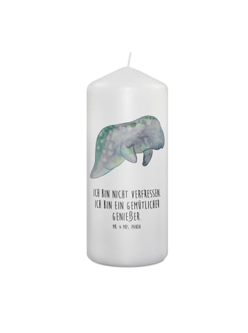 Mr. & Mrs. Panda Kerze Seekuh Chillen mit Spruch in Weiß