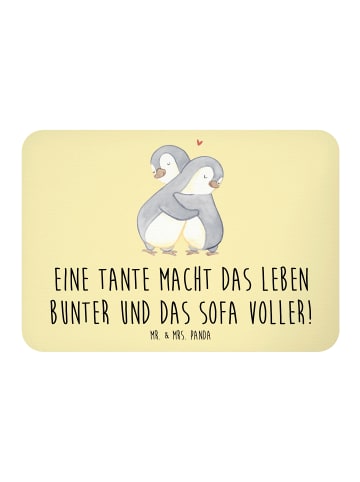 Mr. & Mrs. Panda Magnet Bunte Tante mit Spruch in Gelb Pastell