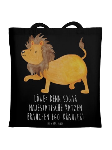 Mr. & Mrs. Panda Baumwolltasche Majestätischer Löwe mit Spruch in Schwarz