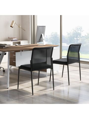 COSTWAY Konferenzstühle 2er Set in Schwarz