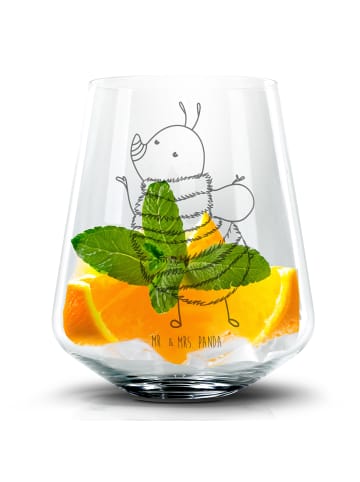 Mr. & Mrs. Panda Cocktail Glas Hummel flauschig ohne Spruch in Transparent