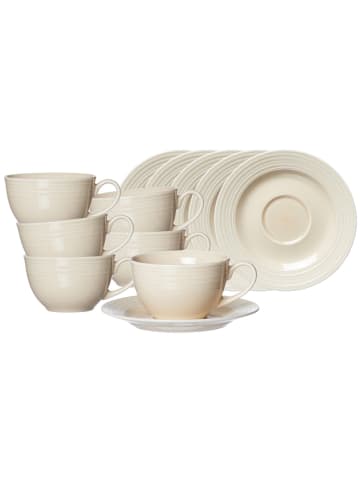 Ritzenhoff & Breker 6er Set Kaffeetassen mit Untertassen Levi 220 ml in Beige