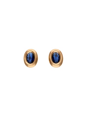 faina Women Earrings in Gold Royal Blue