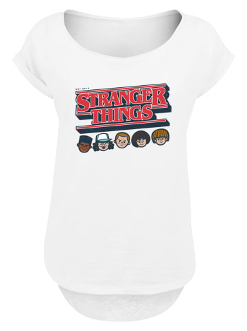 F4NT4STIC Long Cut T-Shirt Stranger Things Caricature Logo Netflix TV Series in weiß