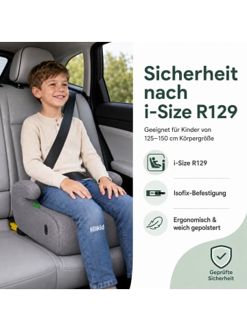 fillikid Sitzerhöhung ERGO FIX mit Isofix Exklusiv in Grau