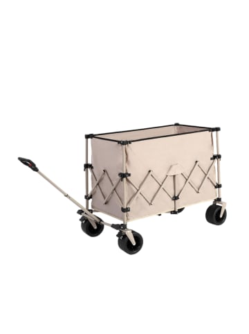 ABRIHOME Klappbarer Strandwagen in Beige 100 kg mit Rädern Getränkehaltern