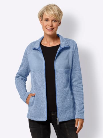 Sieh an! Strickfleece-Jacke in mittelblau