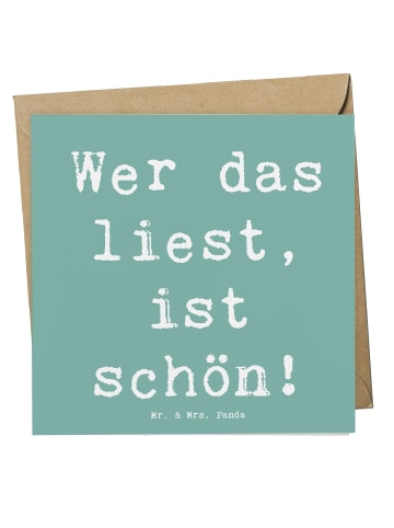 Mr. & Mrs. Panda Grußkarte Spruch Freude Schön mit Spruch in Meeresbrise