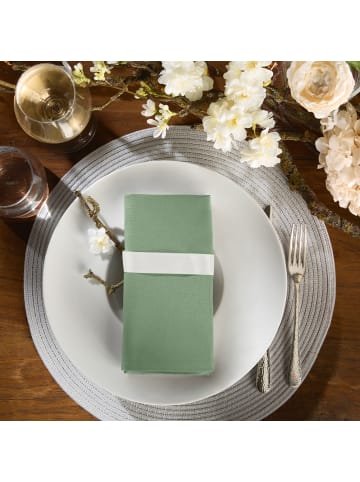 REDBEST Baumwolle Serviette 4er-Pack Tulsa in salbei