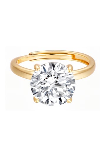 Lulu & Jane Ring aus Messing mit Zirkonia in gelbgold