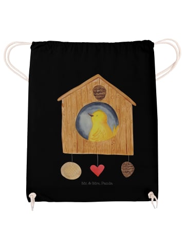 Mr. & Mrs. Panda Jutebeutel Vogelhaus Home ohne Spruch in Schwarz