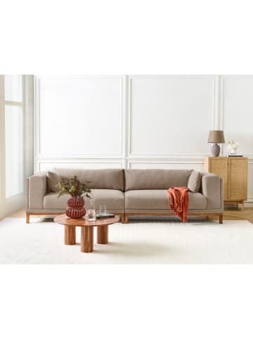 Beliani 3-tlg 4-Sitzer Sofa VENG in Beige/Braun
