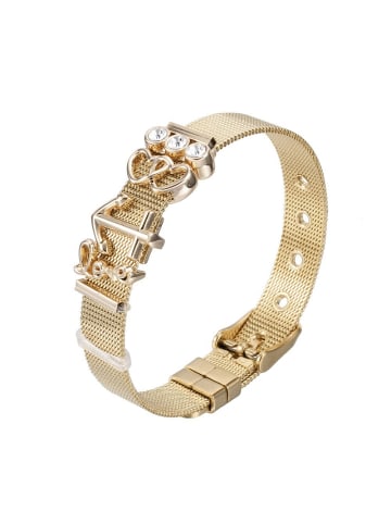 Steel_Art Mesh Armkette für Frauen Mesh Armband poliert in goldfarben