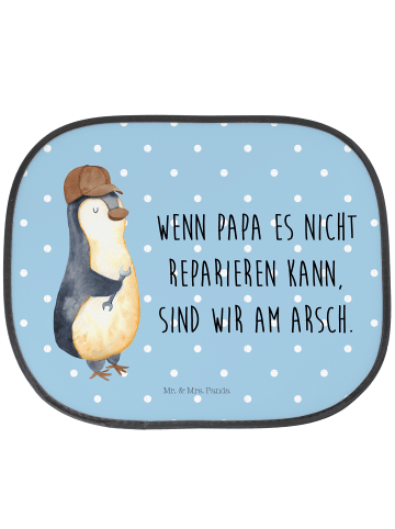 Mr. & Mrs. Panda Sonnenschutz Auto Wenn Papa es nicht reparieren... in Blau Pastell