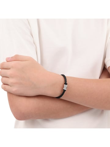 s.Oliver Armband Edelstahl, Leder in Schwarz