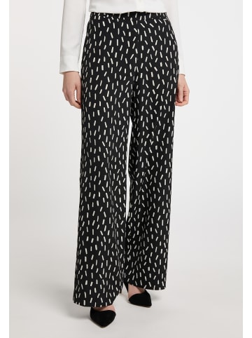 DreiMaster Klassik Damen Stoffhose in Schwarz Wollweiss