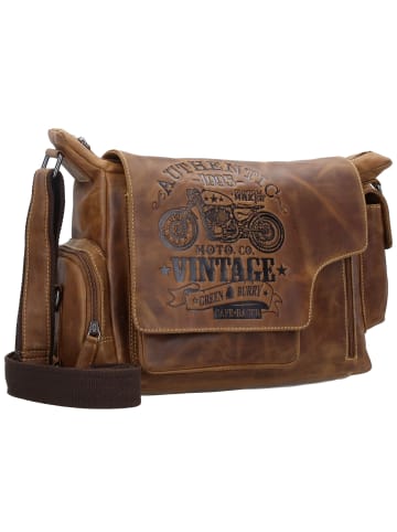 Greenburry Vintage Cafe-Racer Messenger Leder 39 cm in braun