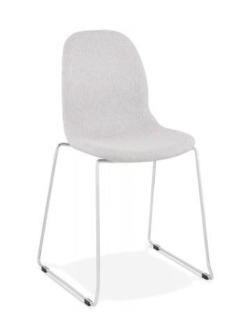 KADIMA DESIGN Stapelbarer Designerstuhl | Esszimmerstuhl mit Kufengestell in Grau-Silber