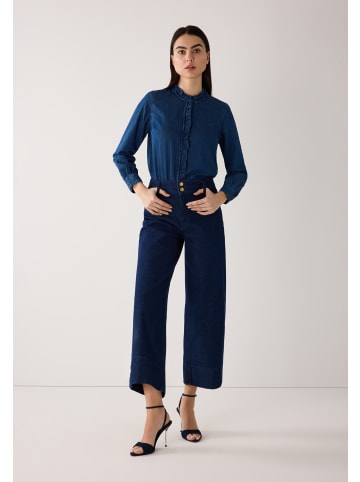 More & More feminine Rüschen-Jeansbluse in denim