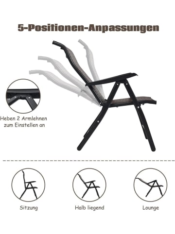COSTWAY Gartenstühle 2er Set in Braun