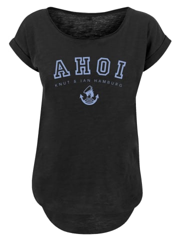 F4NT4STIC Long Cut T-Shirt Herren Long T-Shirt Ahoi Knut & Jan Hamburg in schwarz