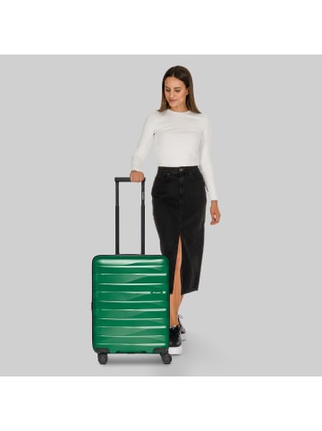Bergpfeil Travel 4-Rollen Kabinentrolley S 55 cm mit Dehnfalte in emerald green metallic