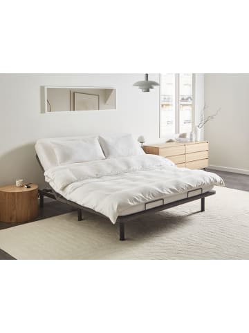 Beliani Elektrisch verstellbarer Lattenrost BRUNOY in Grau/Schwarz