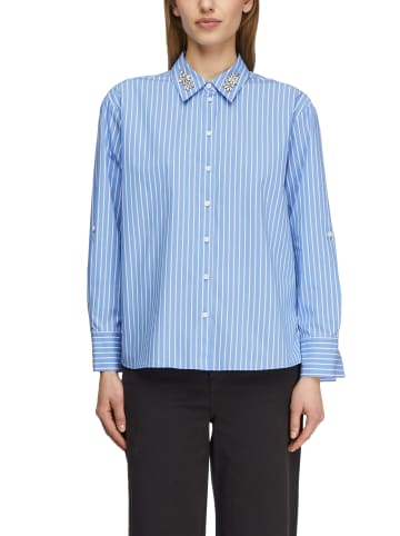 comma Bluse in blau weiß