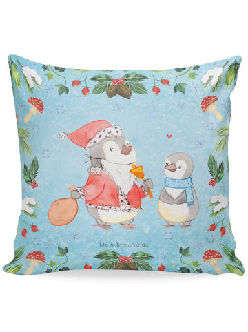 Mr. & Mrs. Panda Sofakissen Pinguin Wunschliste ohne Spruch in Eisblau